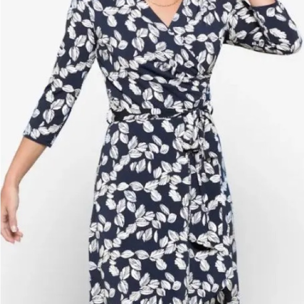 NWT 41 Hawthorn Kaylee Faux Wrap Dress Navy | Sz Medium